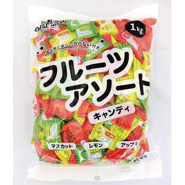 扇雀飴本舗　フルーツアソートキャンディ　１kg ×８袋【景品ノベルティに最適】　※メーカー取り寄せ品