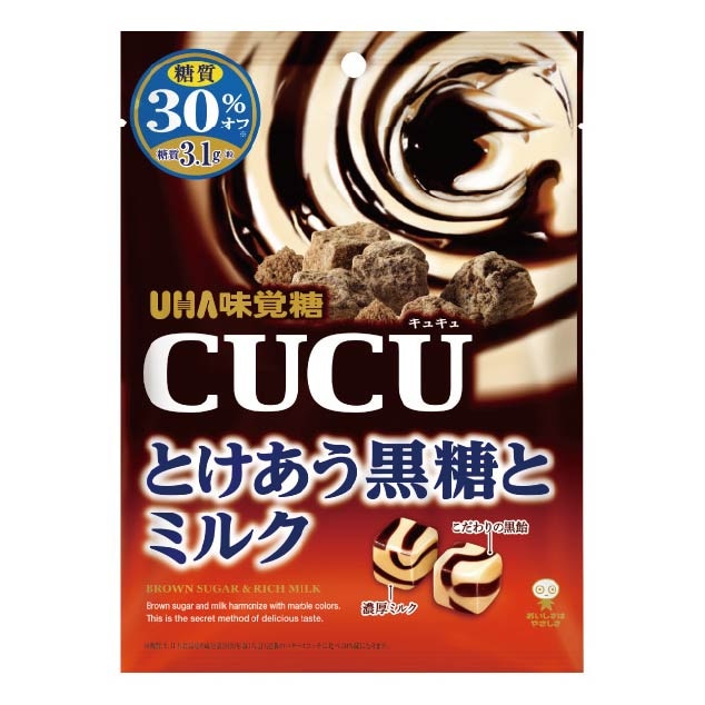 UHA味覚糖　ＣＵＣＵとけあう黒糖とミルク　８０ｇ×６個