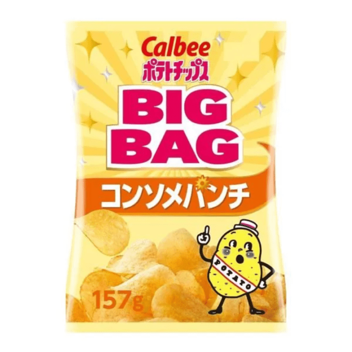 【定番商品7%オフ～】157gポテトチップスコンソメパンチ　BIGBAG　