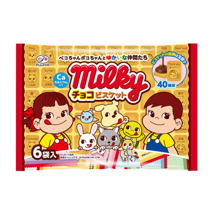 不二家 ミルキーチョコビスケット6P 90g