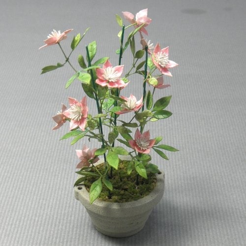 クレマチス(てっせん) ：和巧 素材 1/12 G-20 | 植物,草花,人形14cm 1