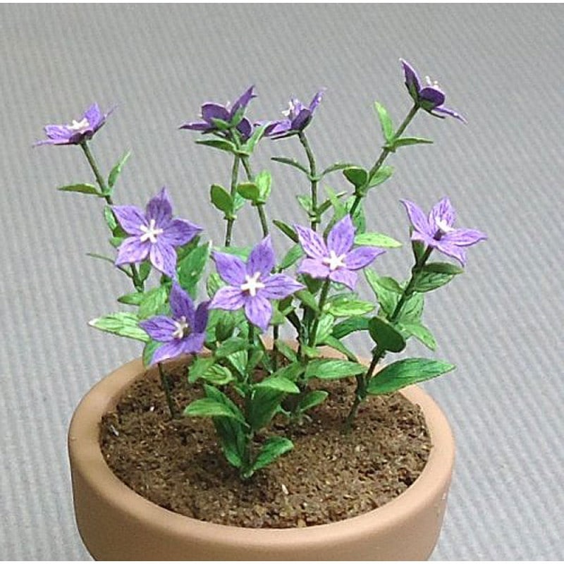 桔梗（キキョウ） ：和巧 素材 1/12 G-36 | 植物,草花,人形14cm 1/12