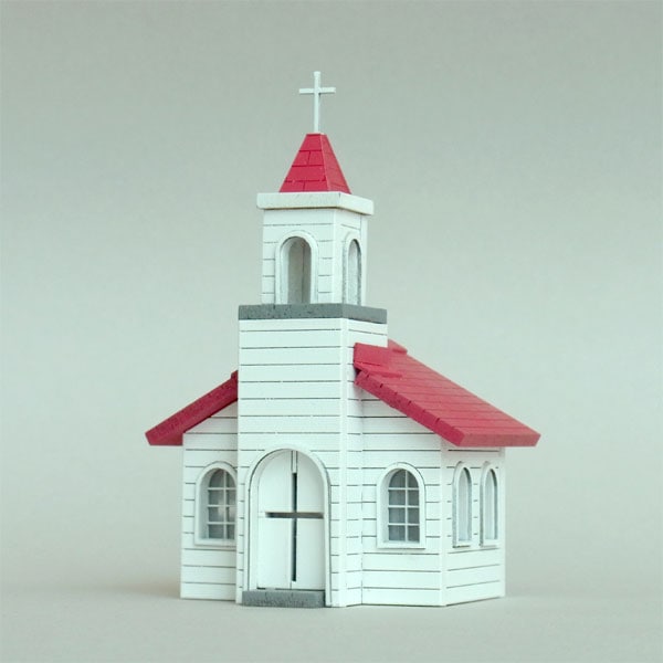 住宅006A（教会） ：創造堂 塗装済完成品 HO(1/87～1/80) HOS-006A