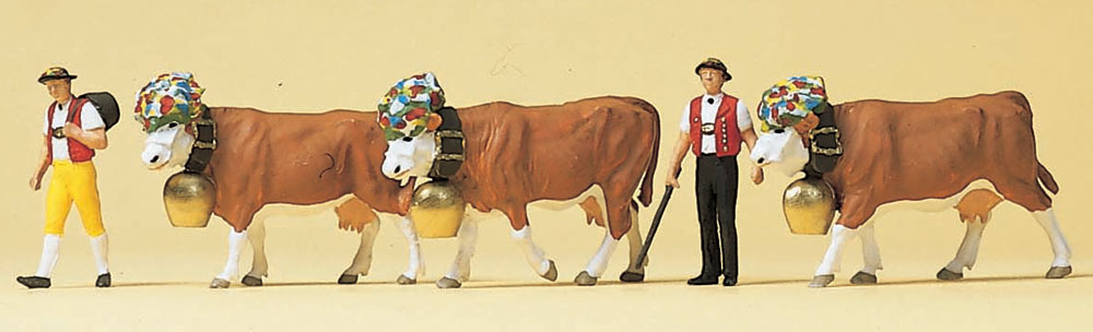 牛飼いと牛 ：プライザー 塗装済完成品 HO(1/87) 10404 | 人物