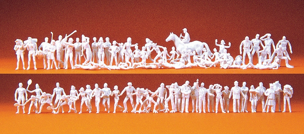 スポーツ・レジャーを楽しむ人々80人 ：プライザー 未塗装キット HO(1