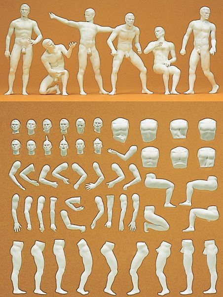 プライザー　多種　多スケール　セット 男性モデル 6人 ：プライザー キット 1/22.5 45900 | 人物,イベント