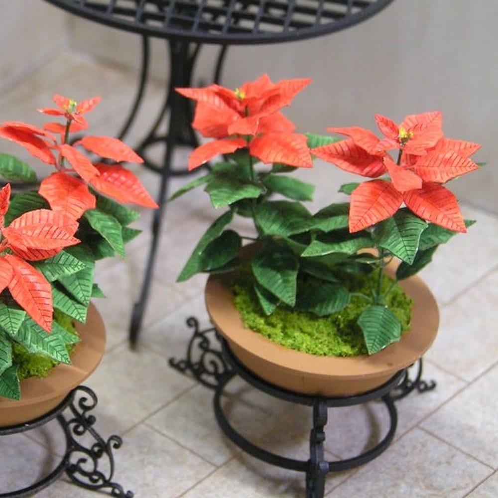 ポインセチア ：和巧 素材 1/12 G-14 | 植物,草花,人形14cm 1/12
