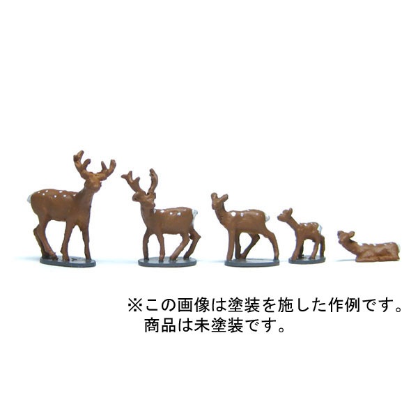 日本鹿　8本セット 鹿セット ：YSK 未塗装キット N(1/150) 品番298 | 動物,人形1cm 1/160