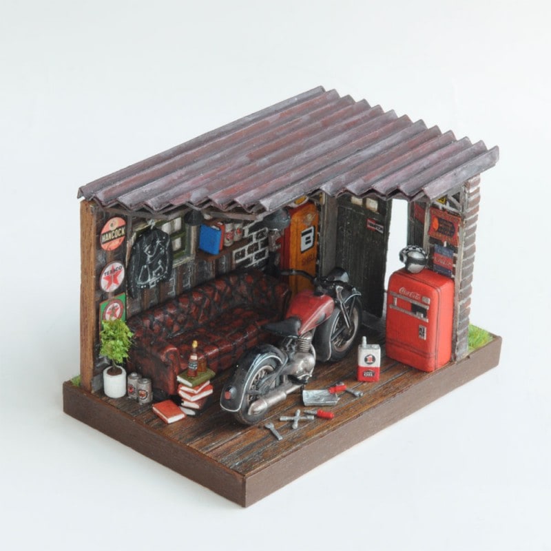 1/64 魚波酒場 ジオラマ 建物 セット 30×20cm ミニカー情景模型 1/64 魚波酒場 ジオラマ 建物 セット 30×20cm ミニカー情景模型