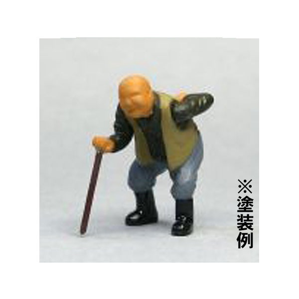 Oゲージフィギュア おじいさんA ：モリタ 未塗装キット 1/45