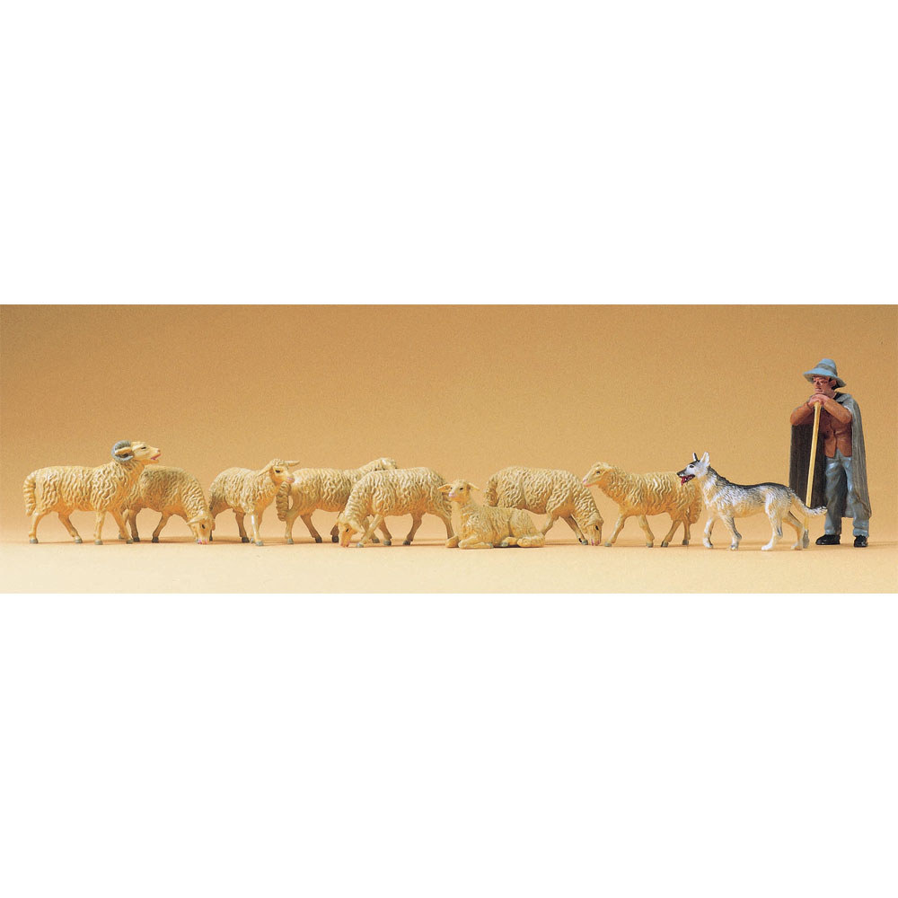 羊と羊飼いと牧羊犬（牧畜犬）：プライザー 塗装済完成品 1/43
