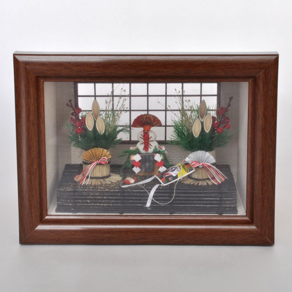 ミニチュアお正月 角松と鏡餅 インフレーム ：亀田信子 塗装済完成品