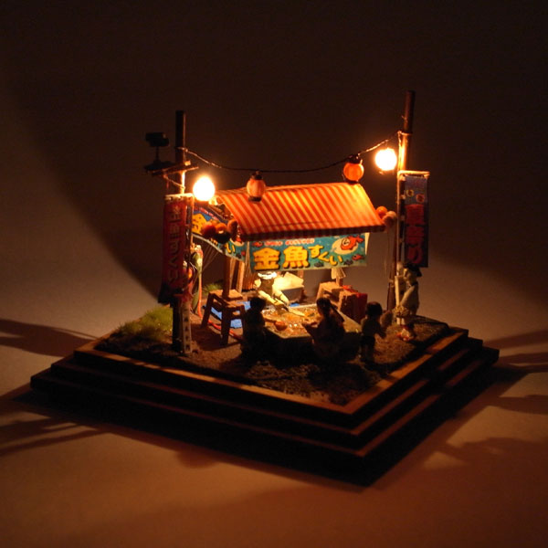 プチシーン 「今日は縁日～金魚すくい」 ：伊藤幸正 塗装済完成品 1/87