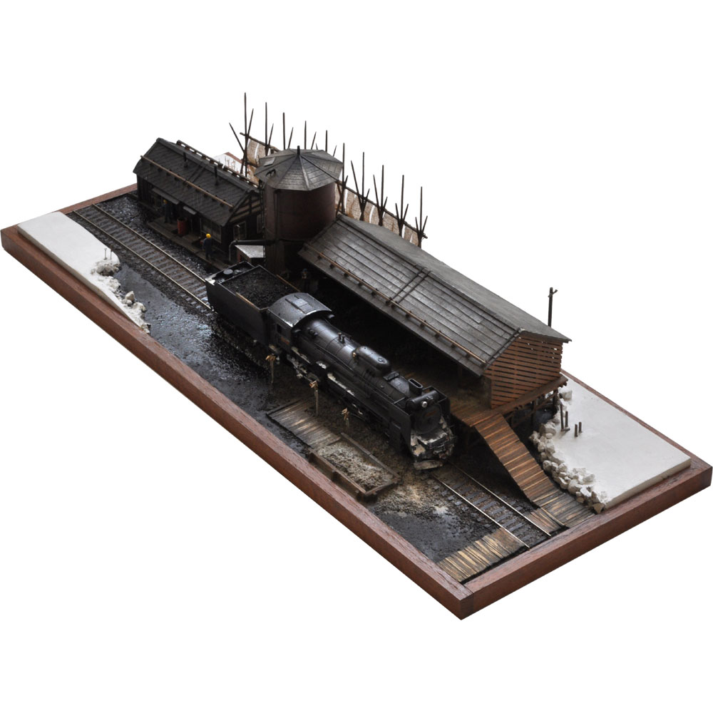 ローカル線　給水塔・給炭台Ⅲ　側線追加の２線　鉄道ジオラマ　Nゲージ　展示台 ローカル線 給水塔・給炭台Ⅲ 側線追加の2線 鉄道ジオラマ N
