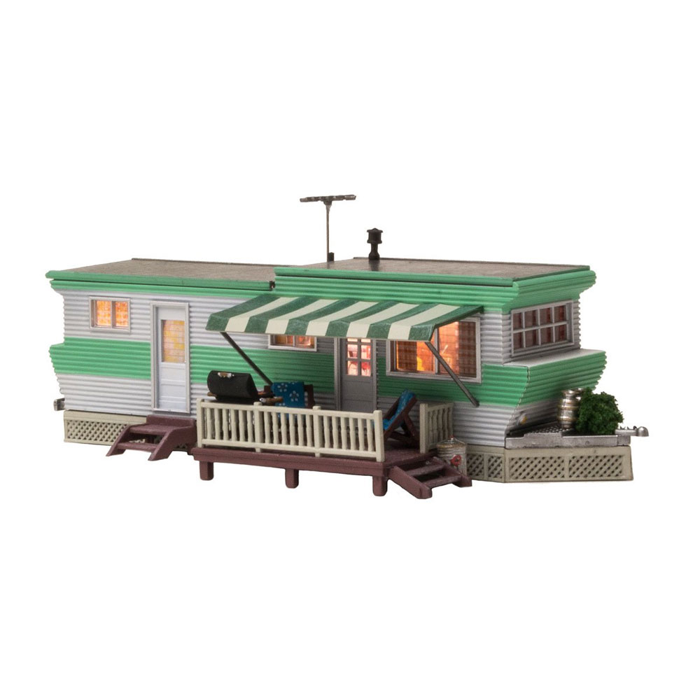 トレーラーハウス【LED付き】 ：ウッドランド 塗装済完成品 HO(1/87