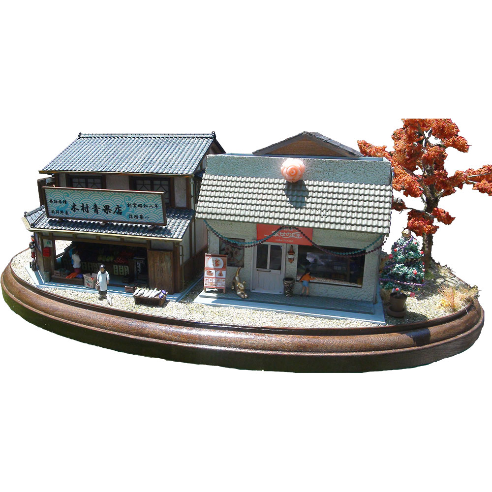 昭和情景シリーズ ラムネ屋台 ジオラマキット 絶版 未組立。 052 木村青果店＆洋菓子店 ：昭和レトロ情景館 加瀬康之 塗装済完成品 1/80
