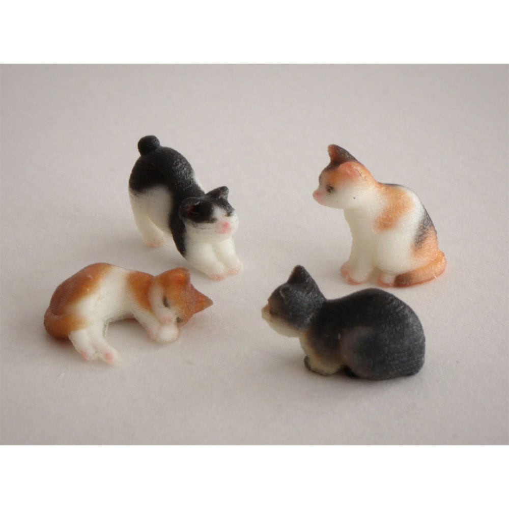 猫セットA ：梅桜堂 HO(1/83) 塗装済み完成品 FI-024-83C | 動物,人形