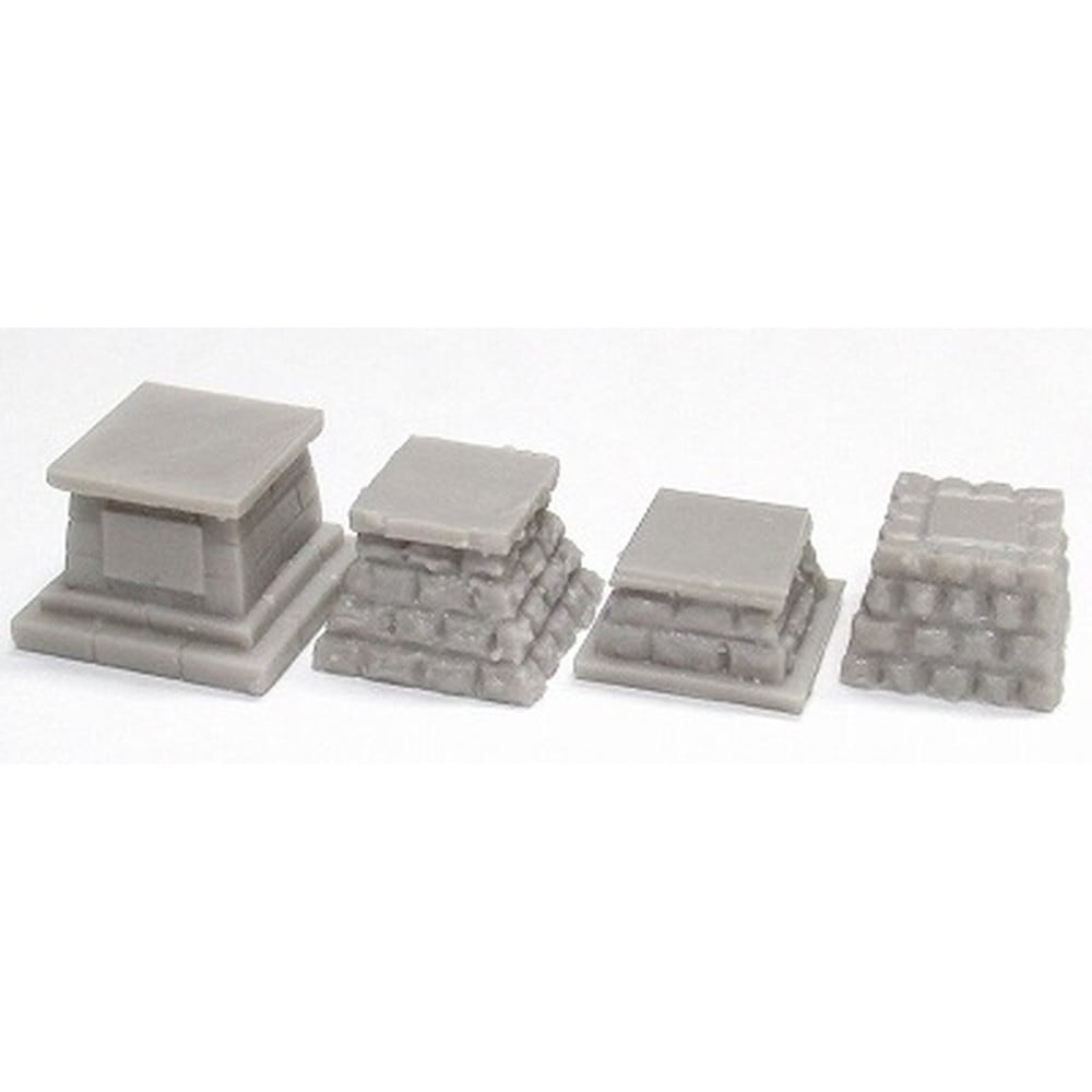 石の台座 4種8個セット ：YSK 未塗装キット N(1/150) 品番476