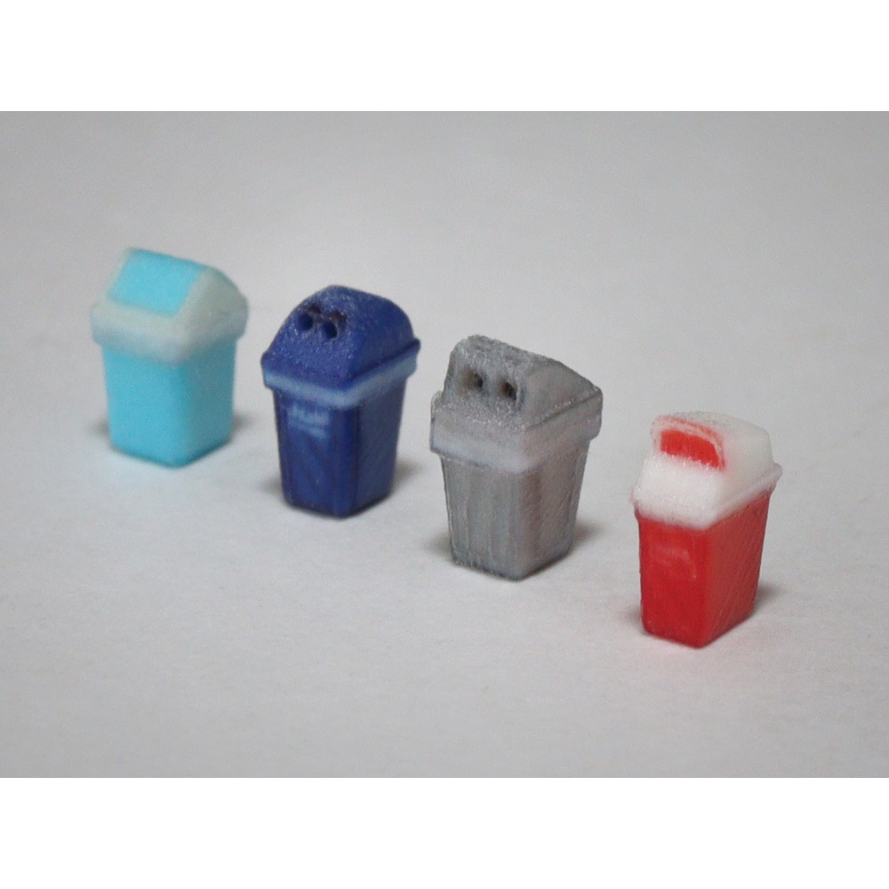 ゴミ箱4種セット ：梅桜堂 N(1/150) 着色済み完成品 AC-067-15C