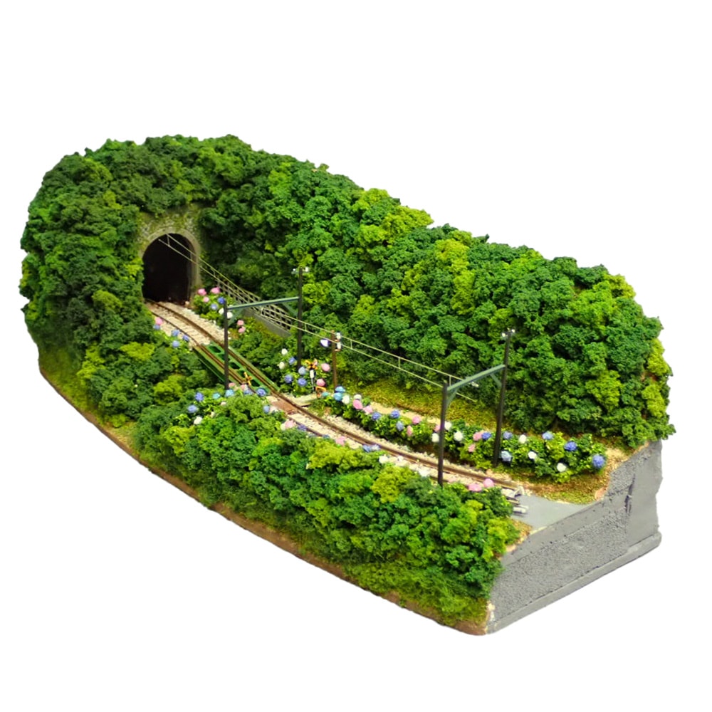 Nゲージ ミニレイアウト 【あじさい小径】：KDF 塗装済完成品 1/150