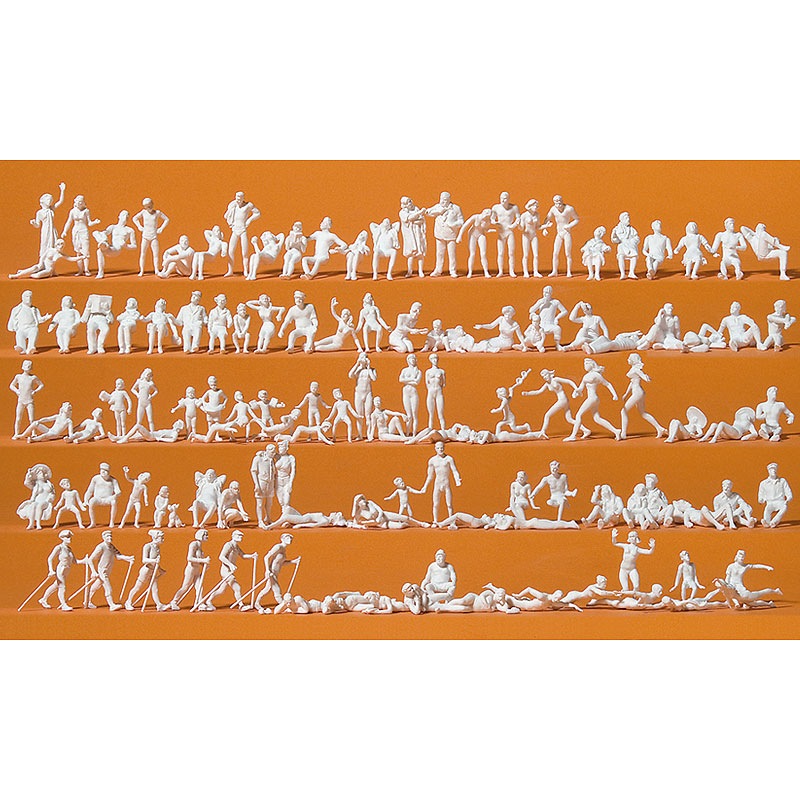 水辺で楽しむ人々 120体セット ：プライザー 未塗装キット HO(1/87