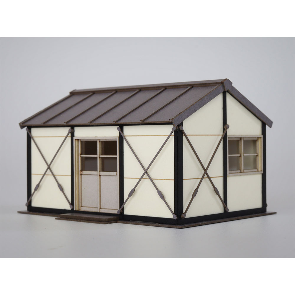 プレハブ小屋 プレハブ小屋A ：梅桜堂 HO(1/83) 着色済みキット ST-019-83C | 建造物