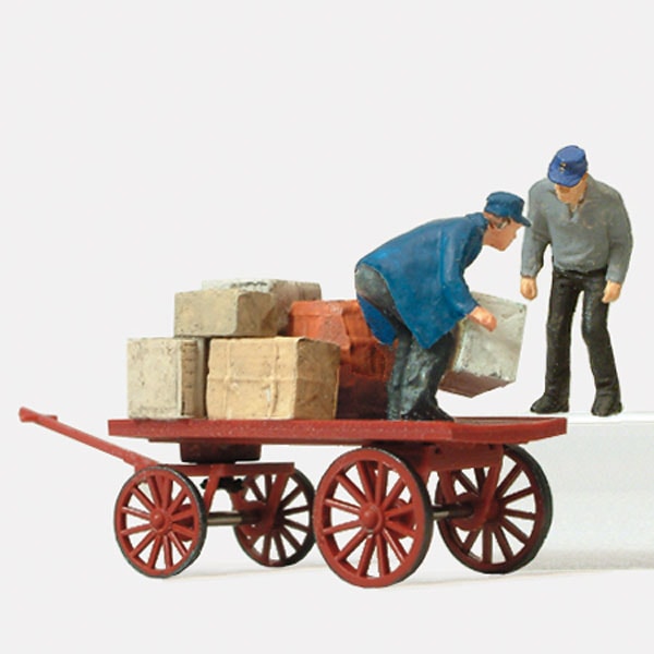 荷物を積み下ろす作業員 ：プライザー 塗装済完成品 HO(1/87) 28084