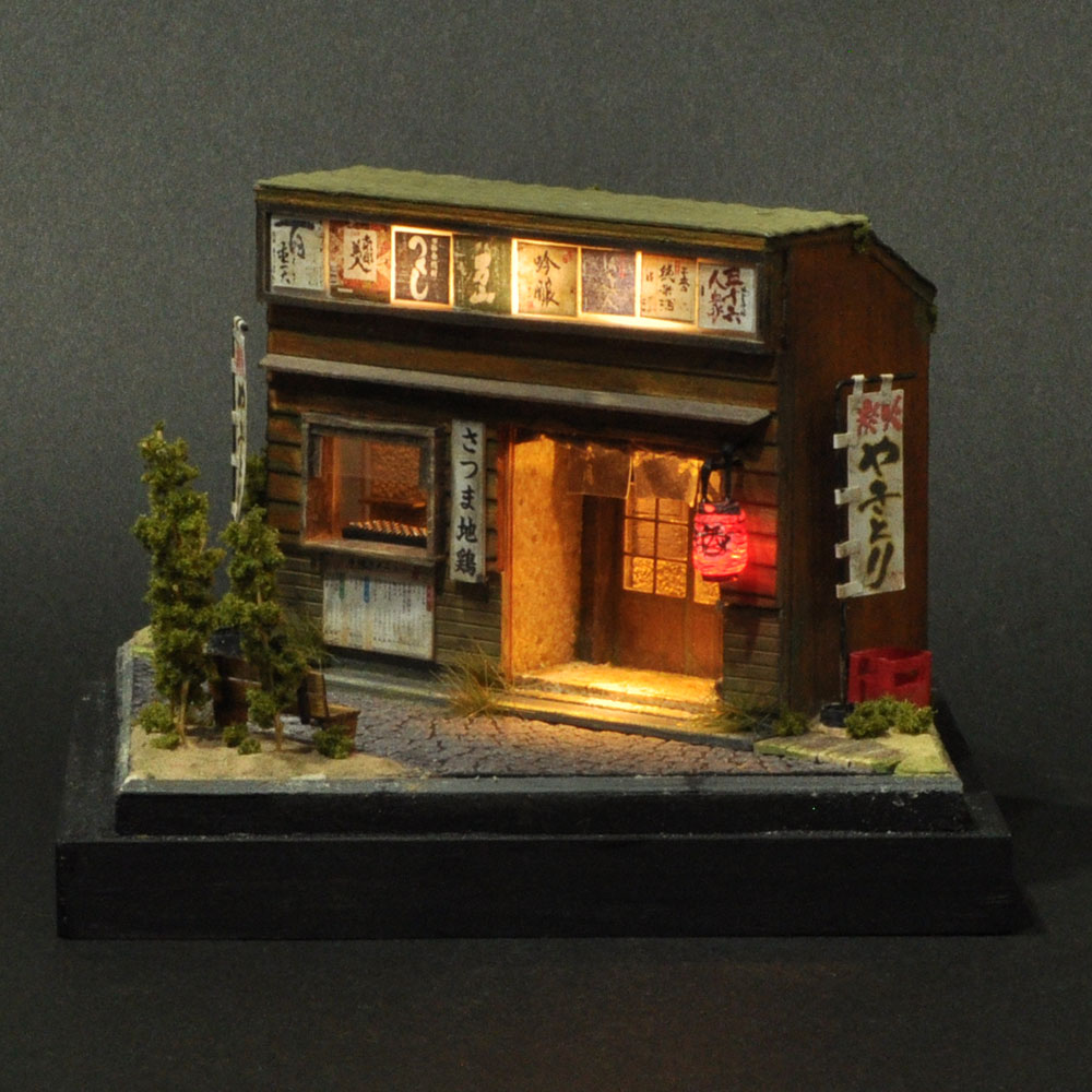 90ミリキューブミニチュア 「さつま地鶏焼き屋」 ：太郎 塗装済完成品