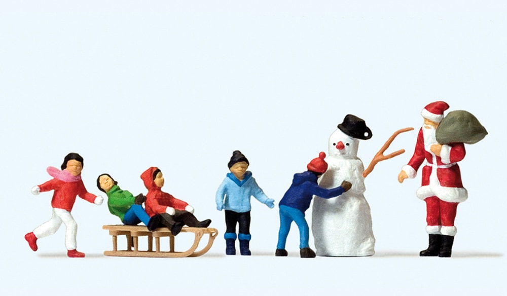 クリスマスセット サンタクロース、子供、雪だるま ：プライザー 塗装