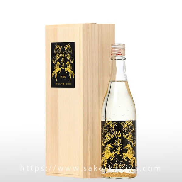 伯楽星 純米大吟醸 干支ボトル 金箔酒 720ml