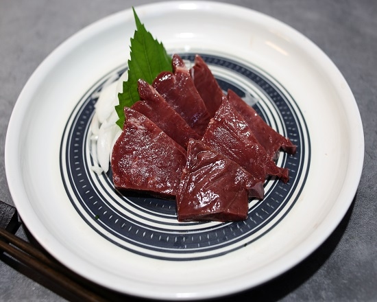 国産馬刺しハツ ブロック100～110ｇ【冷凍】