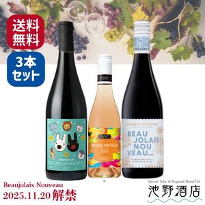 解禁日前日発送予定】 ボジョレー・ヌーヴォー2025 赤ワイン2種&オレンジワインミニボトル 飲み比べセット【送料無料】(※一部地域加算あり)