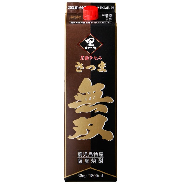 無双黒こうじパック 25度 1800ml 芋焼酎 さつま無双|さつま無双（株）|焼酎