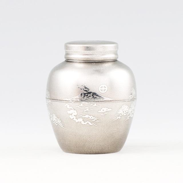  受注生産 薩摩錫器 錫 茶壷 桜島 イブシ加工 120g 5-1 岩切美巧堂　代引不可|茶器|薩摩錫器