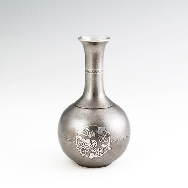 薩摩錫器 錫 花器 一輪挿し H18 Φ10.5 131 岩切美巧堂　代引不可|花器・食器|薩摩錫器