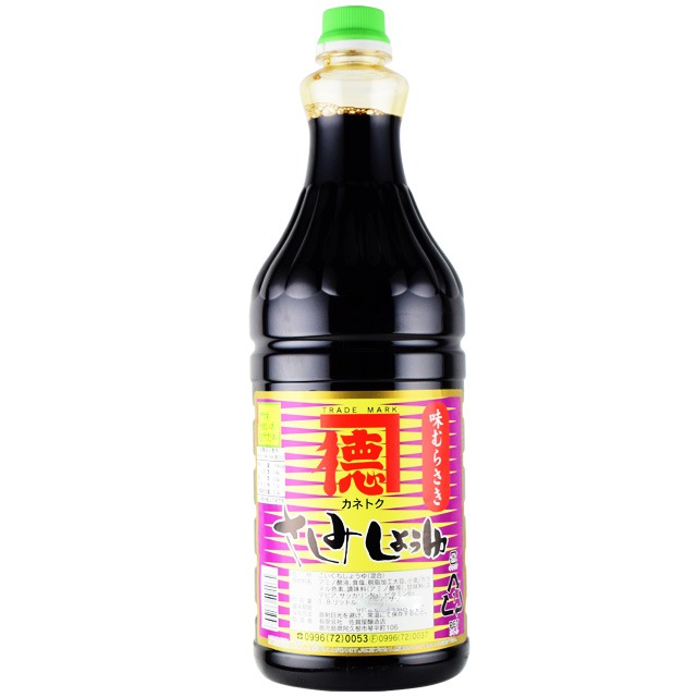 送料無料　カネトク醤油　味むらさきしょうゆ　1.8L×6本　佐賀屋醸造 　濃口醤油　鹿児島あまくち醤油