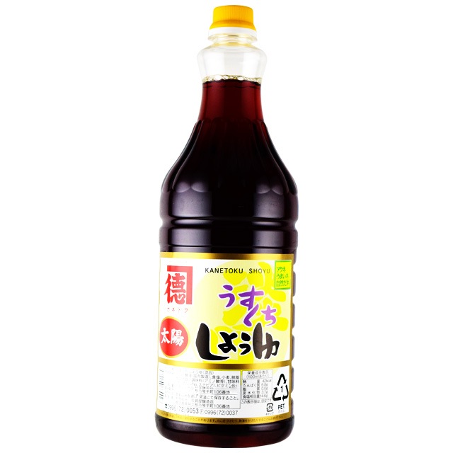送料無料　カネトク醤油　太陽うすくち醤油　1.8L　　佐賀屋醸造 　薄口醤油　鹿児島の醤油