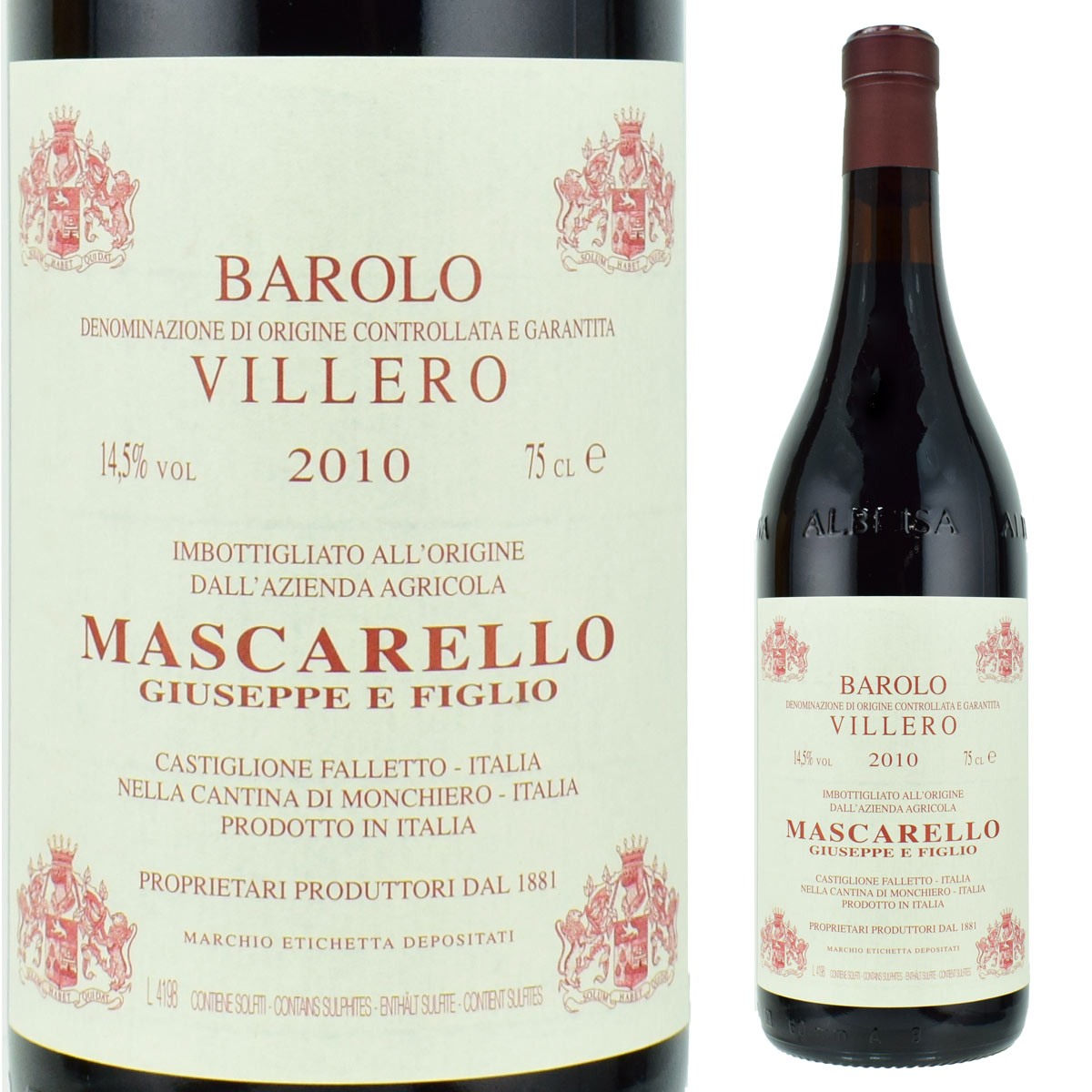 ジュゼッペ・マスカレッロ　バローロ　ヴィッレロ　2010　750ml赤　イタリア・ピエモンテ