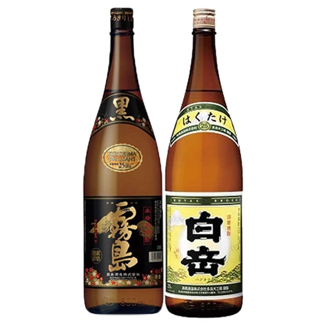 【送料無料】黒霧島 25度・白岳 25度 飲み比べ セット 1800ml×各1本 計2本|焼酎セット