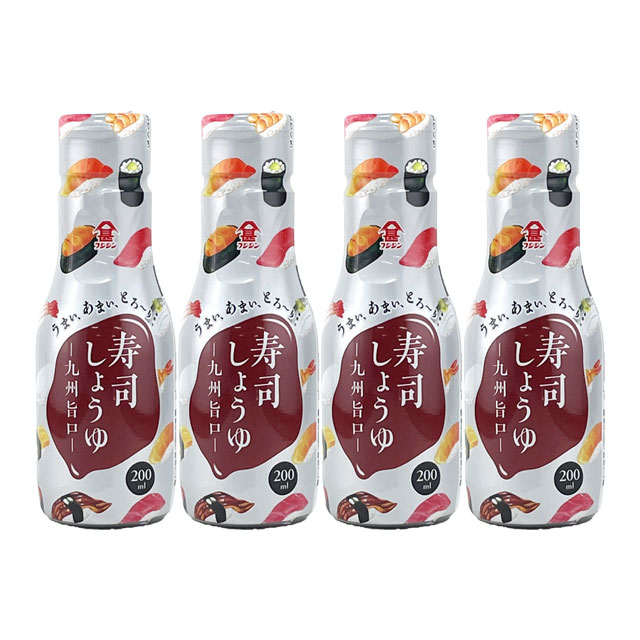 【期間限定 特価】フジジン 寿司醤油 200ml × 4本 セット 富士甚醤油