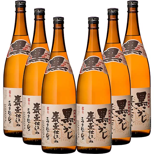 【送料無料】昔ながらの甕仕込み　黒こうじ甕仕込みさつまおごじょ25度 1800ml×6本 芋焼酎