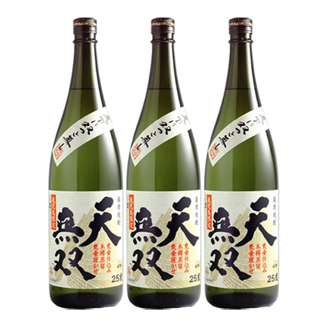 【送料無料】鹿児島限定 天無双 25度 1800ml×3本 甕つぼ仕込木桶蒸留 芋焼酎 さつま無双 