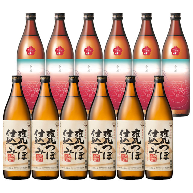 【送料無料】乙女桜・無双 甕つぼ仕込み 25度 900ml×各6本 芋焼酎 さつま無双