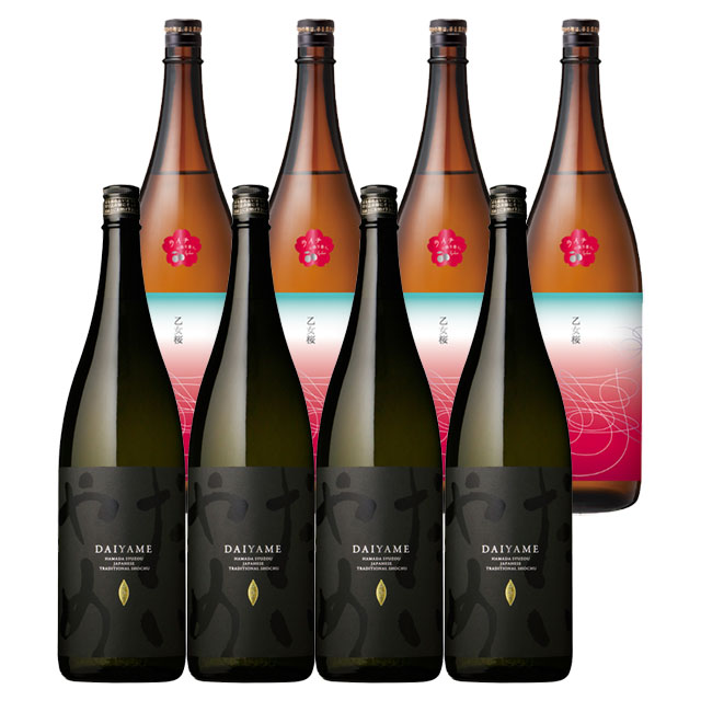 【送料無料】だいやめ・乙女桜 25度 1800ml×各4本 芋焼酎