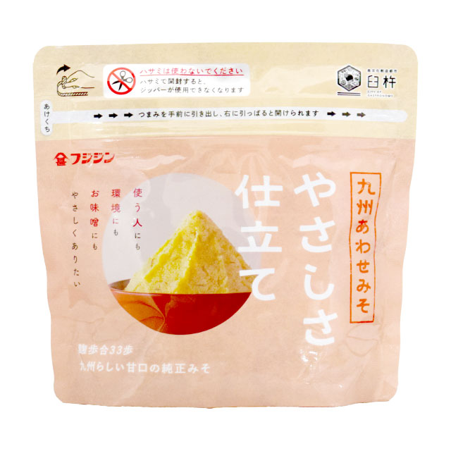 フジジン醤油　ジップ味噌 やさしさ仕立て 九州あわせみそ 甘口 450g 富士甚醤油 