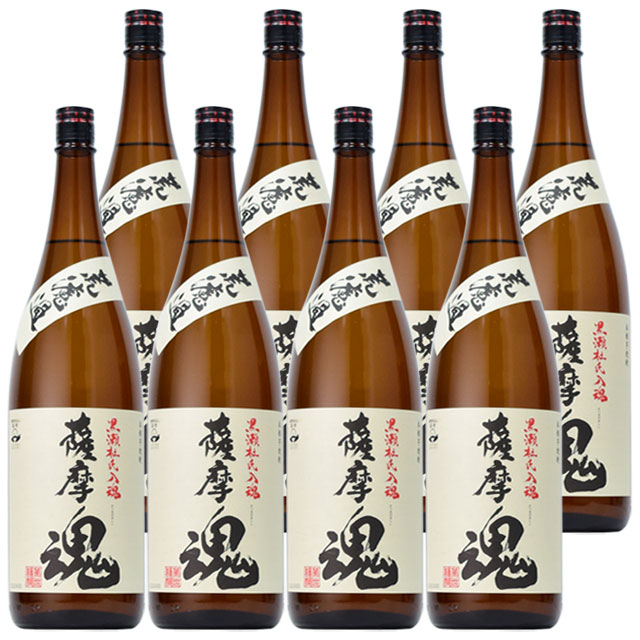 【送料無料】流通限定品 荒濾過 薩摩魂 25度 1800ml×8本 芋焼酎 萬世酒造