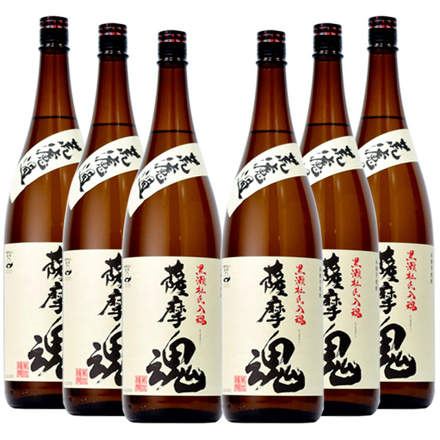 【送料無料】流通限定品 荒濾過 薩摩魂 25度 1800ml×6本 芋焼酎 萬世酒造