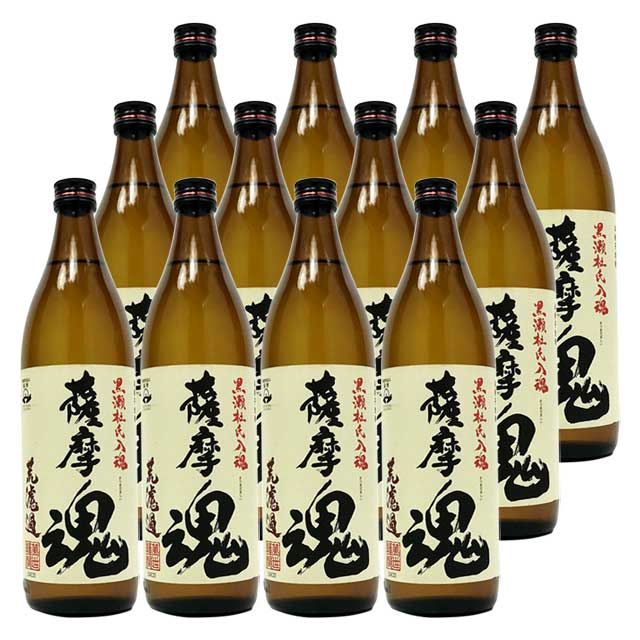 【送料無料】流通限定品 荒濾過 薩摩魂 25度 900ml×12本 芋焼酎 萬世酒造