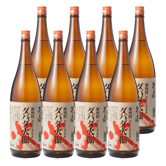 【送料無料】ダバダ火振 25度 1800ml×8本 栗焼酎 無手無冠
