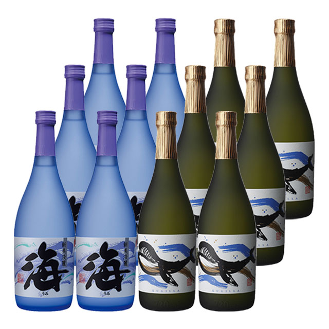 【送料無料】海・くじらのボトル 白麹 25度 720ml×各6本 芋焼酎 大海酒造